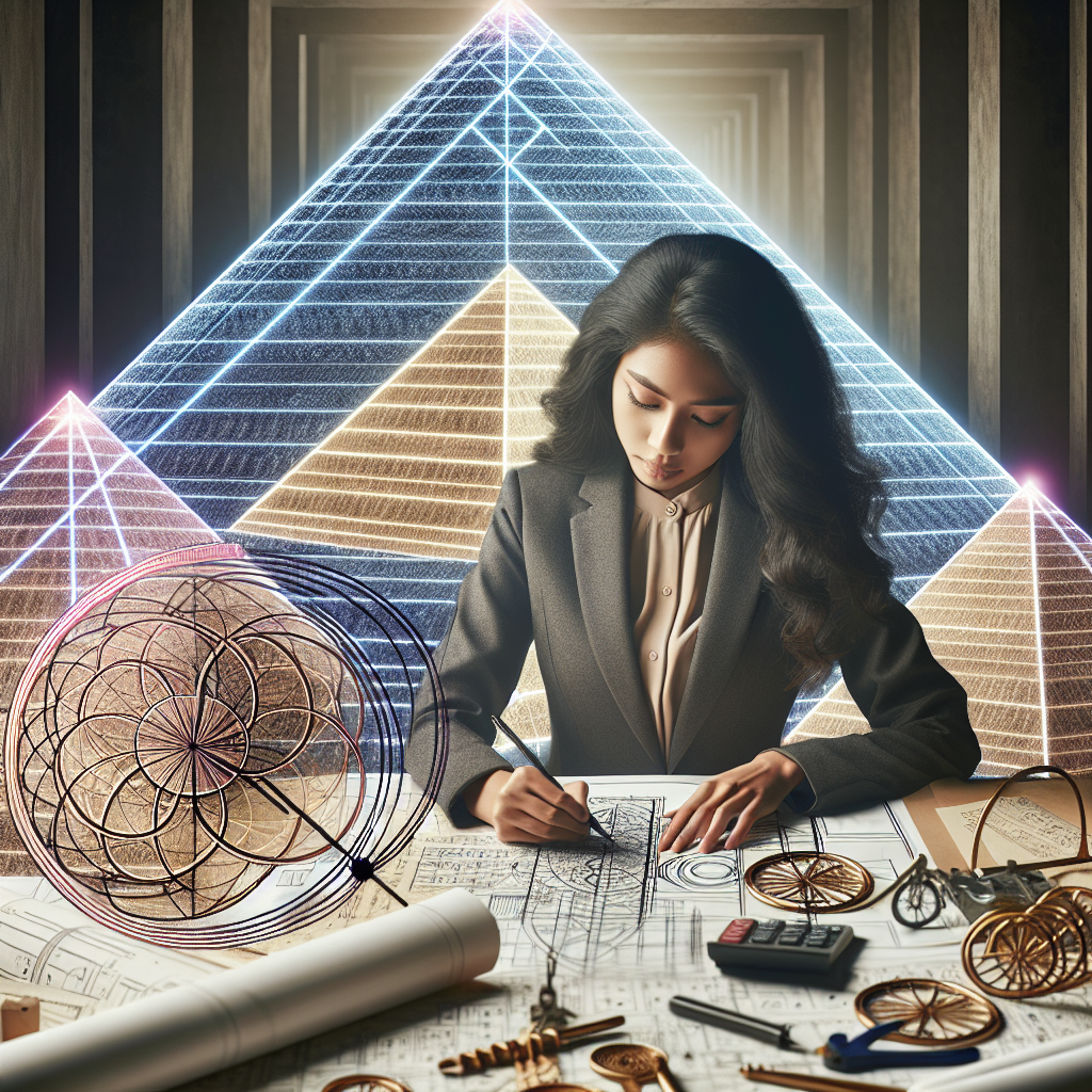 Modern architect with sacred geometry tools